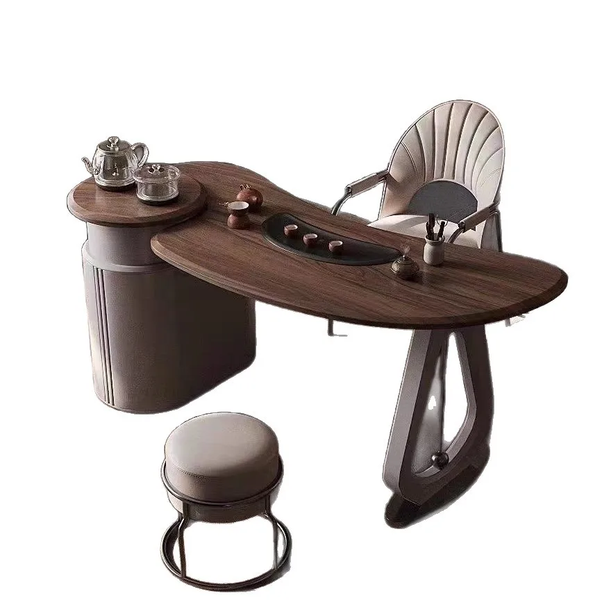 Factory Direct 2026 New Chinese-style North American walnut home balcony tea table Italian minimalist small apartment creative s