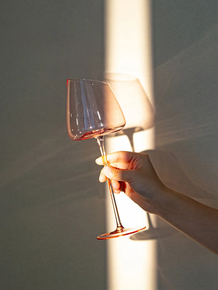 Large Capacity Color Slanted Goblet Home Creative Crystal  Champagne Dinner Red Wine  Premium Wine Glass