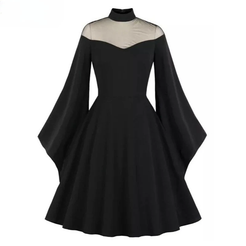 

2026 Medieval Off-Shoulder Mesh Gown | Long Sleeve Ball Dress with Elegant Detailing Cosplay Stage Costume for Formal Events