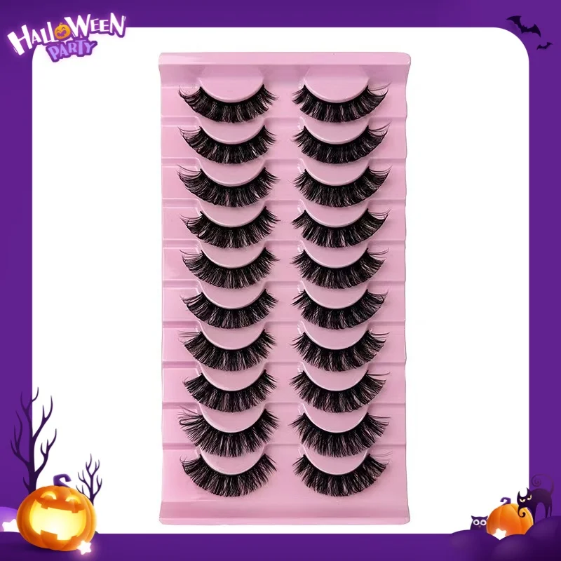 柔らかく軽量なつけまつげ10組 - 長くて太い、肌に優しい、再利用可能、初心者に最適 - に最適