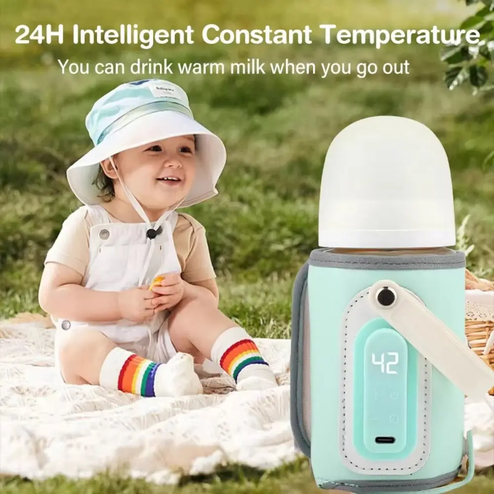 LED Display Portable Baby Bottle Warmer Smart Temperature Control Temperature Adjust Travel Breastmilk Heater