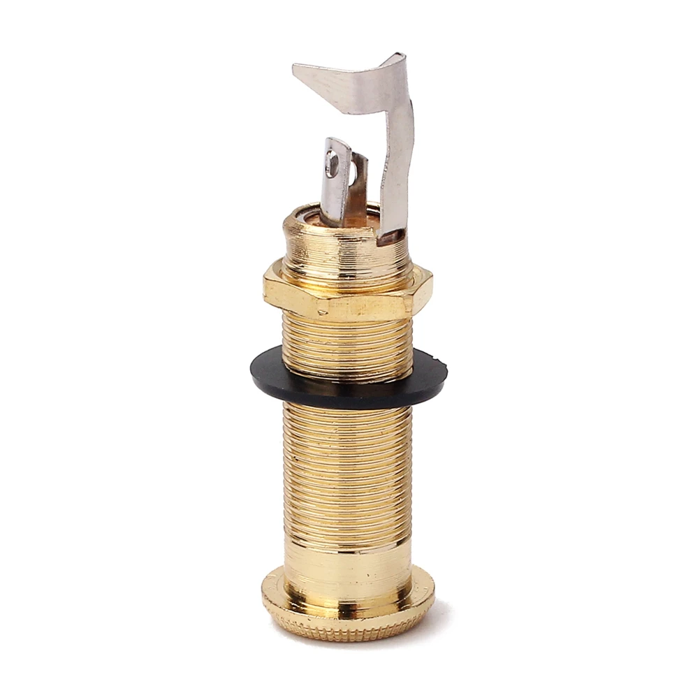 

635mm Threaded Cylinder Guitar Endpin Jack Stereo Phone Socket Golden Easy Installation No Screw Fixation Guitar Stereo Jack