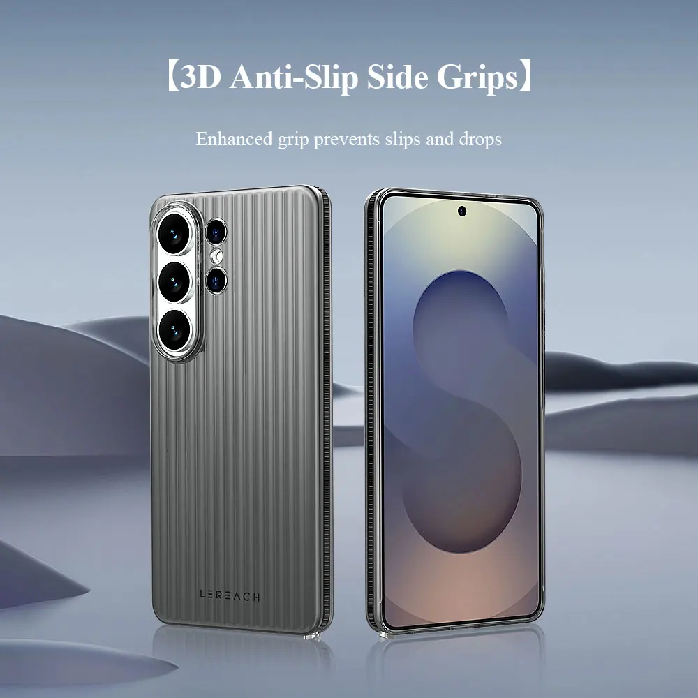 Lereach für Samsung Galaxy S26 Ultra S25 Ultra S24 Ultra S26+ Geriffelte Matte Handyhülle Rutschfest Schlank Fingerabdruckresistent – Detail 4