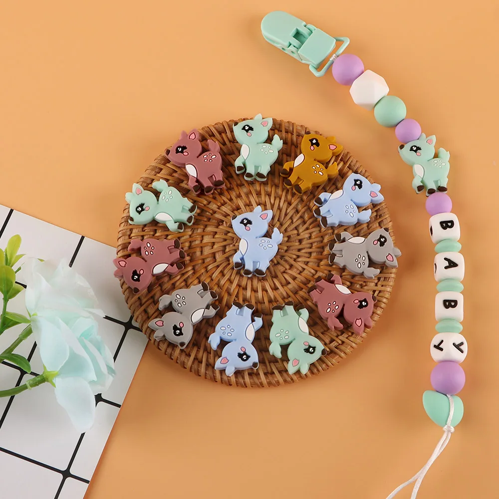 1/5pcs Deer Silicone Animal Beads/Pendant  For Jewelry Making Necklace Bracelet Earrings Keychain DIY Personalize Accessories image 3
