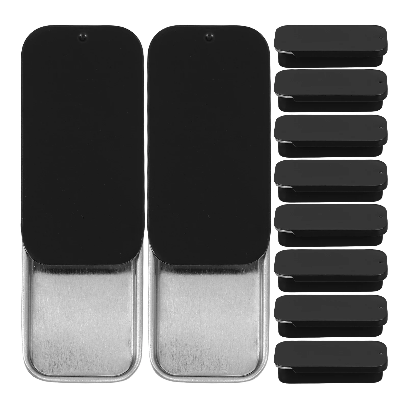 

10Pcs Slide Design Mini Tinplate Box Push Pull Mechanism Spacious Storage Compact Travel Candy Tins Metal Tinplate Empty Tins
