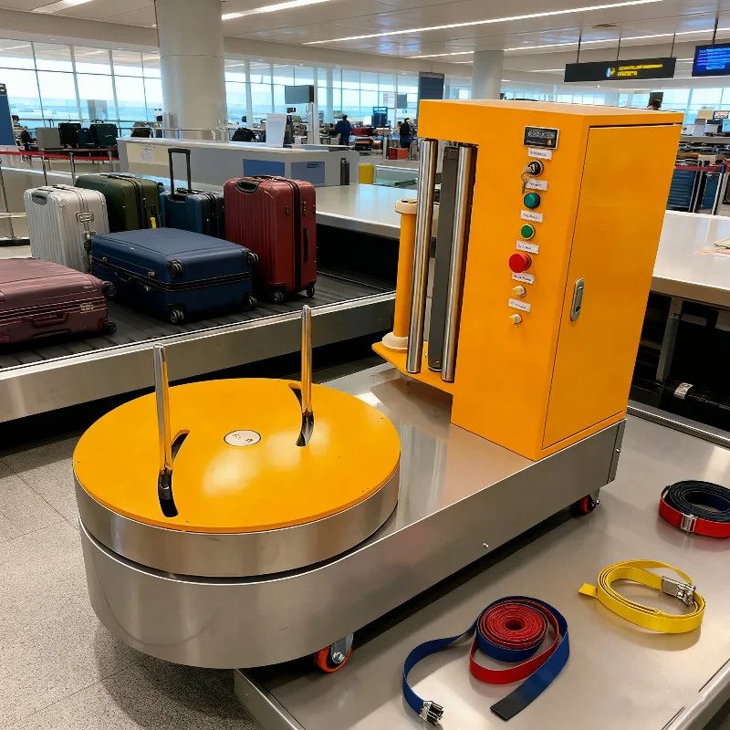 Máquina completa de embalaje de maletas de equipaje con bolsa de viaje para aeropuerto