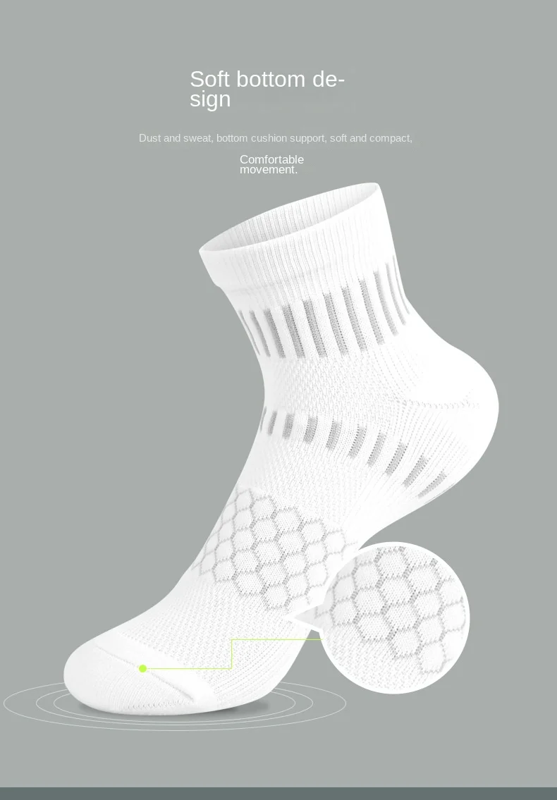 

6Pcs Sock Leisure Athletic Sports Crew Dress Outdoor Black White Men Thickened Run Basketball Cycling Cotton Mesh Short 2W69