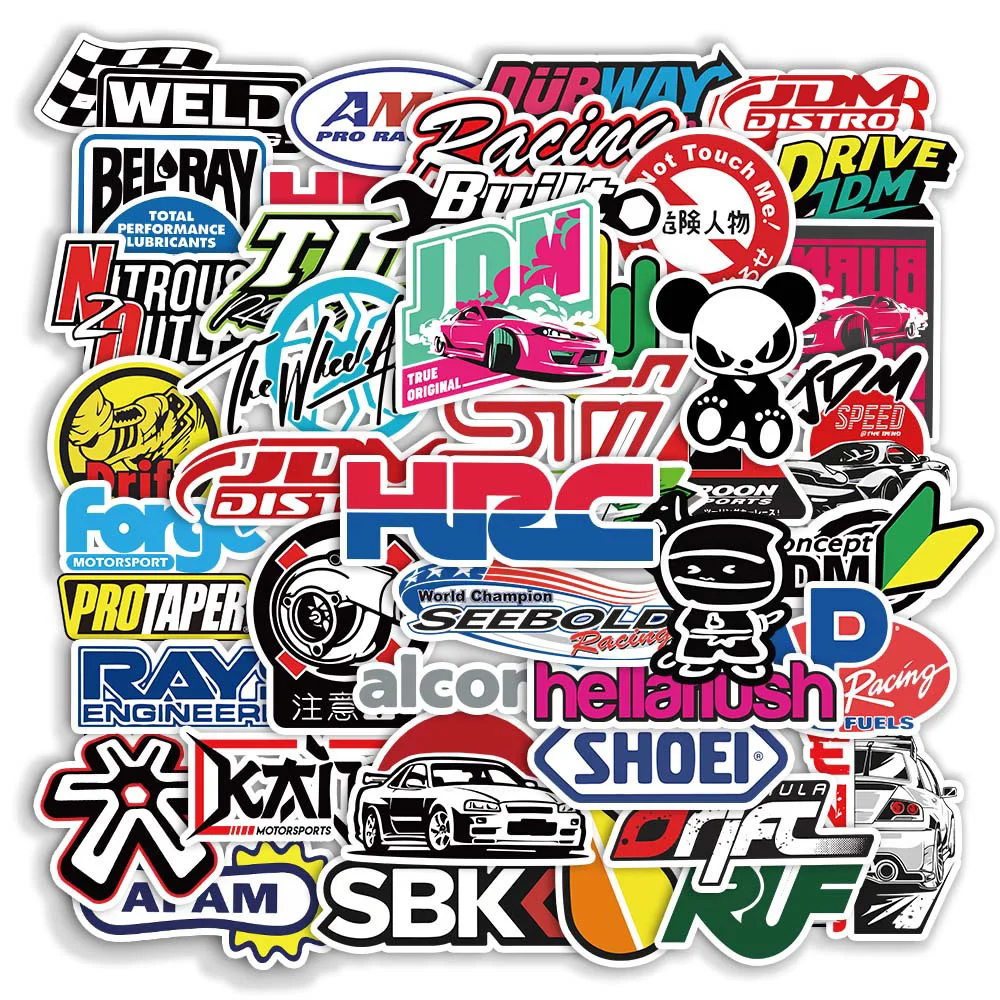 10/20/50/100pcs Cool Car Styling JDM Modification Stickers for Bumper Bicycle Helmet Motorcycle Mixed Vinyl Decals Sticker Bomb