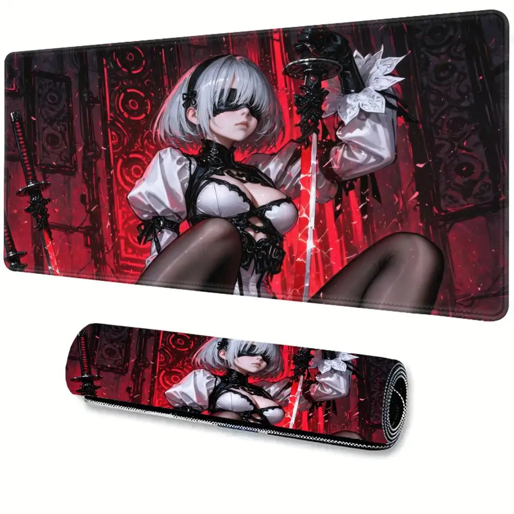Game NieRAutomata 2B Mouse Pad Large Rubber Tablepad PC Game Mousepad Laptop Deskmat XXL Non-slip Computer Keyboard Mouse Mat
