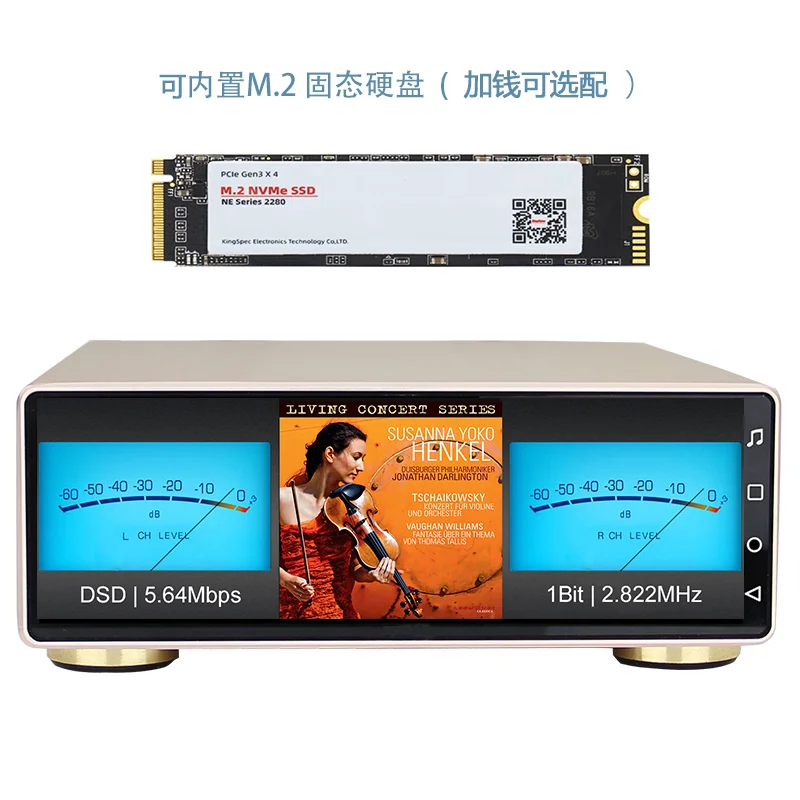 JF Digital MX-3 Android 10.0 WiFi HDD HHD Audio HiFi Player 32Bit/348KHz DSD512 BT5.0 Receiver USB Coaxial I2S IIS Output