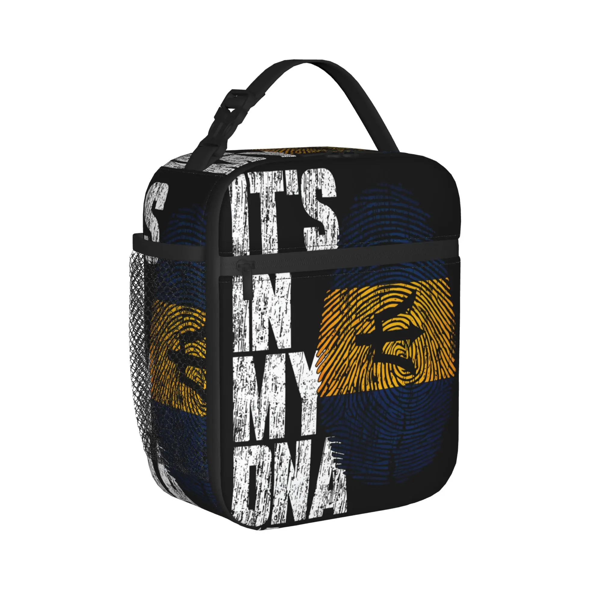 Its In My DNA Barbadian Lunch Bag  Picnic Lunch Box For Child Vintage Designer Tote Food Bags Waterproof Portable Cooler Bag