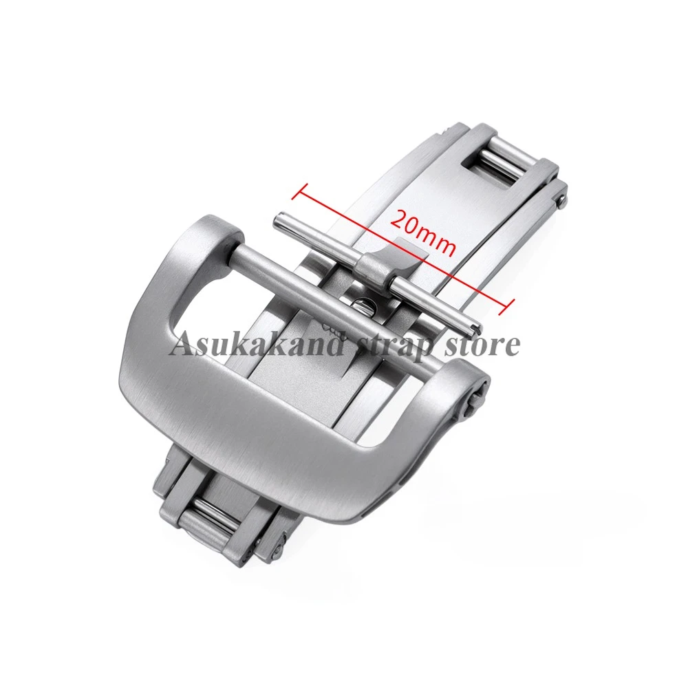Cierre de acero inoxidable de 18mm y 20mm para Richard Mille, correa de cuero de goma, reloj de doble presión, botón de hebilla de mariposa plegable