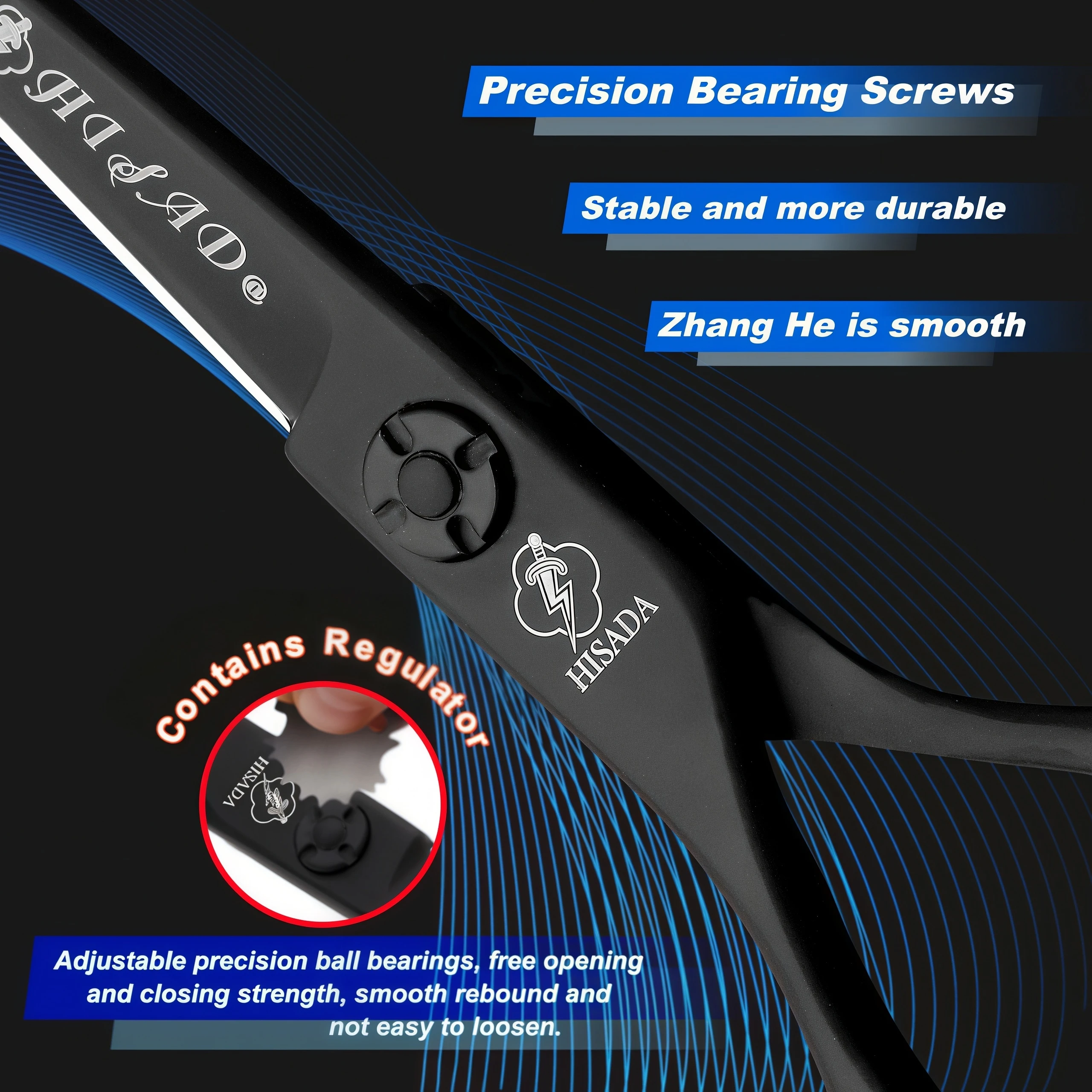 HISADA Left Hand Hair Scissors 5.5 inch Barber Shop Exclusively for Hairstylists VG10 Material Barber Tools