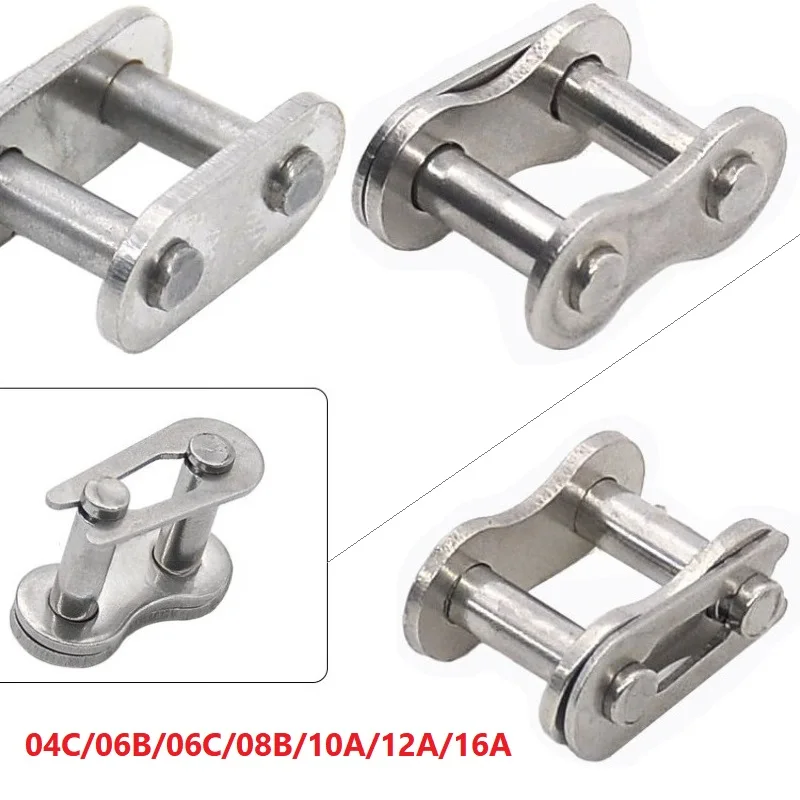 04C/06B/06C-16A Single Row Full Buckle Stainless Steel Industrial Transmission Short Pitch Roller Chain Single Row Chain Buckle