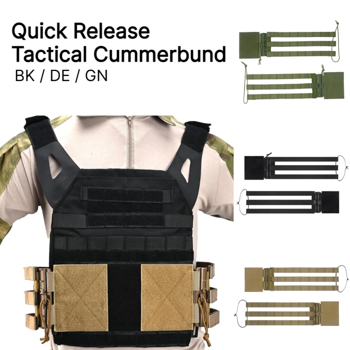 Quick Release Tactical Cummerbund Buckle Set For Airsoft JPC CPC 6094 420 Plate Carrier Vest Outdoor Training Utility Gear