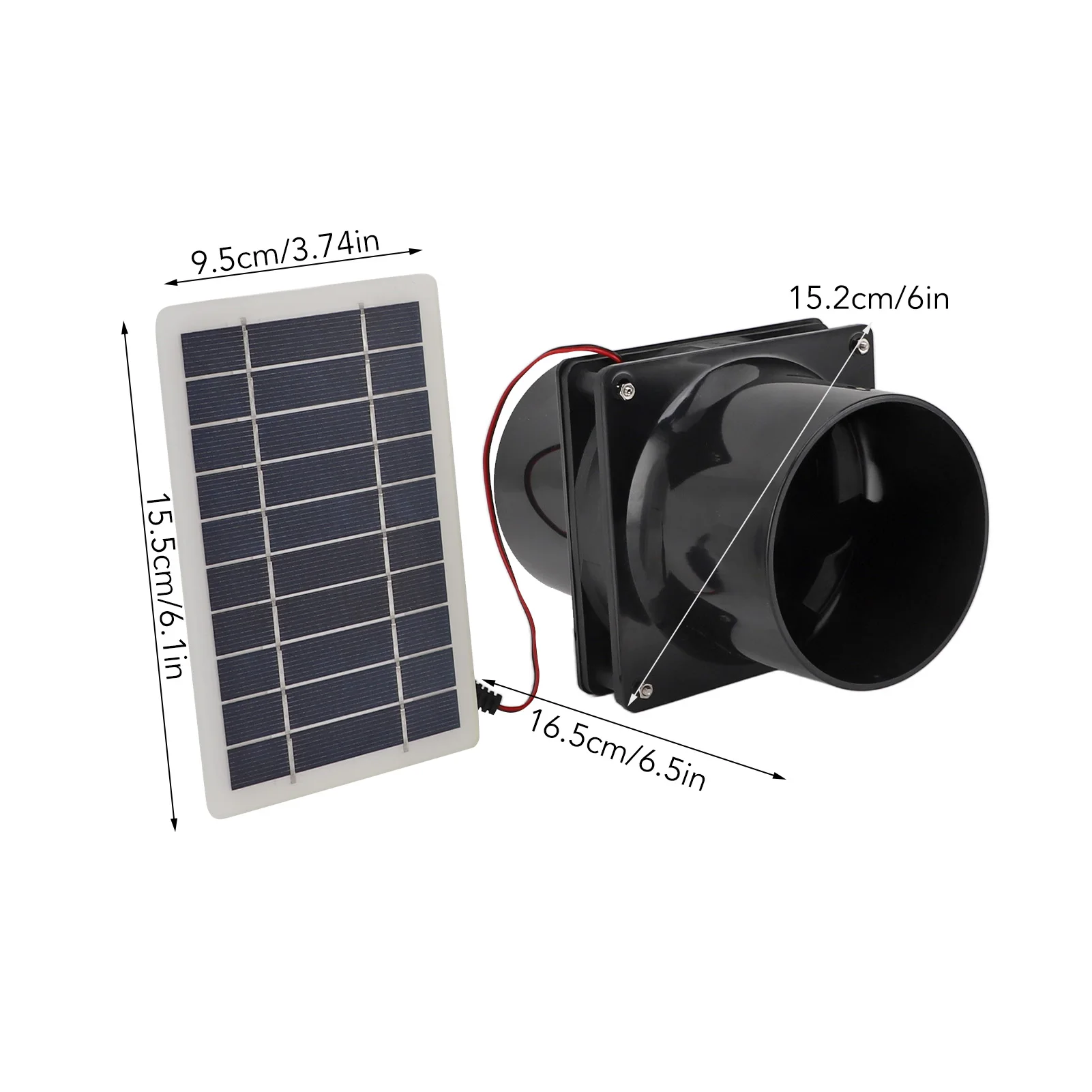 Solar Vent Fan Energy Saving 10W High Efficiency ABS Round Pipe Solar Powered Exhaust Fan for Greenhouse
