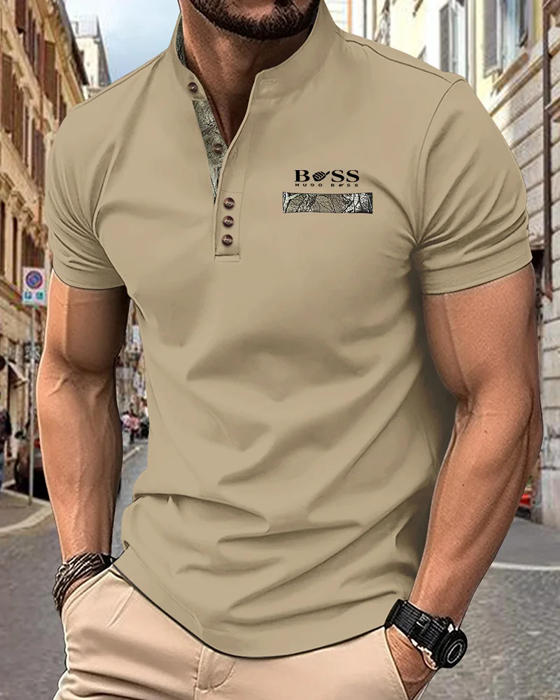 Europa De Verenigde Staten Heren Shirt Korte Mouw Knopen Mode Casual Comfortabel Ademend Zweet Sport T-Shirt Poio Shirt