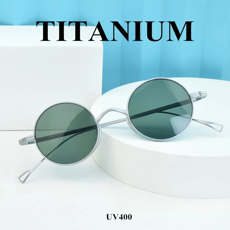 빈티지 100% 순수 티타늄 선글라스 남성 안경 레트로 디자이너 UV400 선글라스 여성 럭셔리 브랜드 패션 안경 프레임