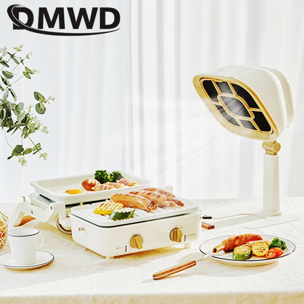 DMWD Desktop Range Hood Portable Extractor Exhaust Cooker Small Ventilator Big Suction For Smoking Home Kitchen