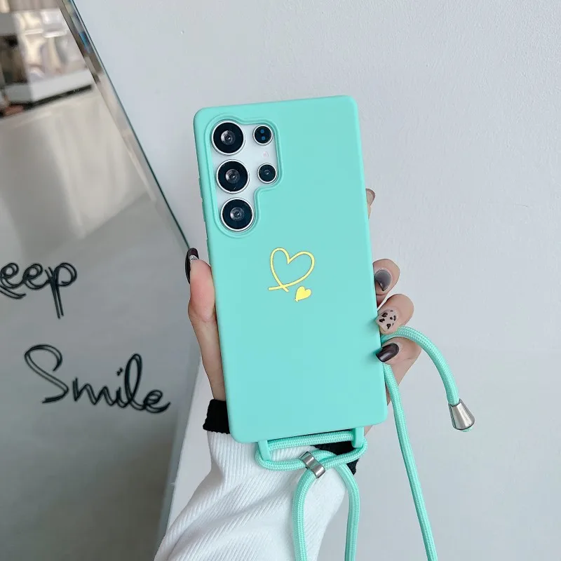 Liebesschutz-Handyhülle mit Umhängekordel für Samsung Galaxy S26 Ultra S25 FE S21 S22 S23 S24 Plus – Stoßfeste Candy Crossbody Halskordel-Hülle mit weichem Schutz – Detail 9