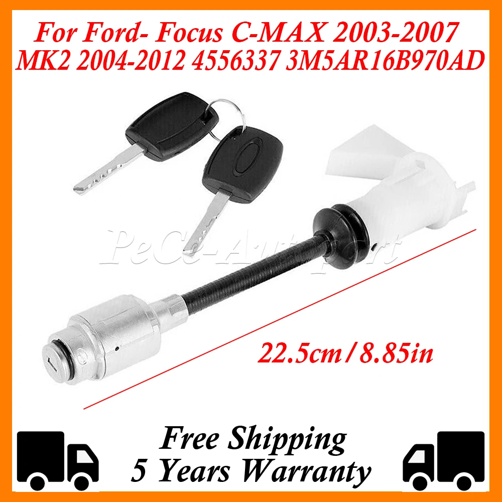 

New Car Hood Latch Lock Cylinder Repair Kit For Ford- Focus C-MAX 2003-2007 MK2 2004-2012 4556337 3M5AR16B970AD with 2 keys