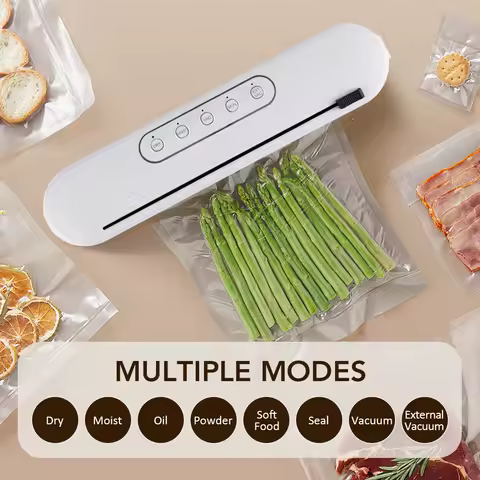Mini Vacuum Sealer USB Rechargeable Built-in Cutter Dry Wet Food Packaging Sealing Machine Automatic Kitchen Plastic Bags Sealer