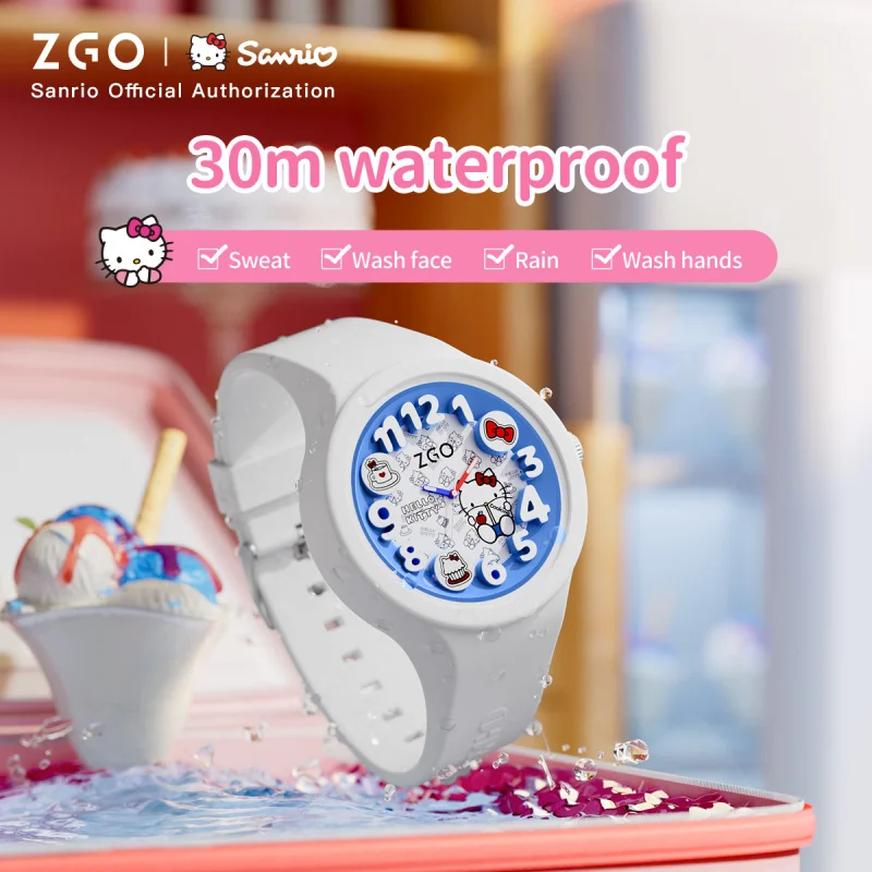 ZGO x HelloKitty Sanrio Quartz Watch Men Women Students Children Cute Cartoon Watch 897