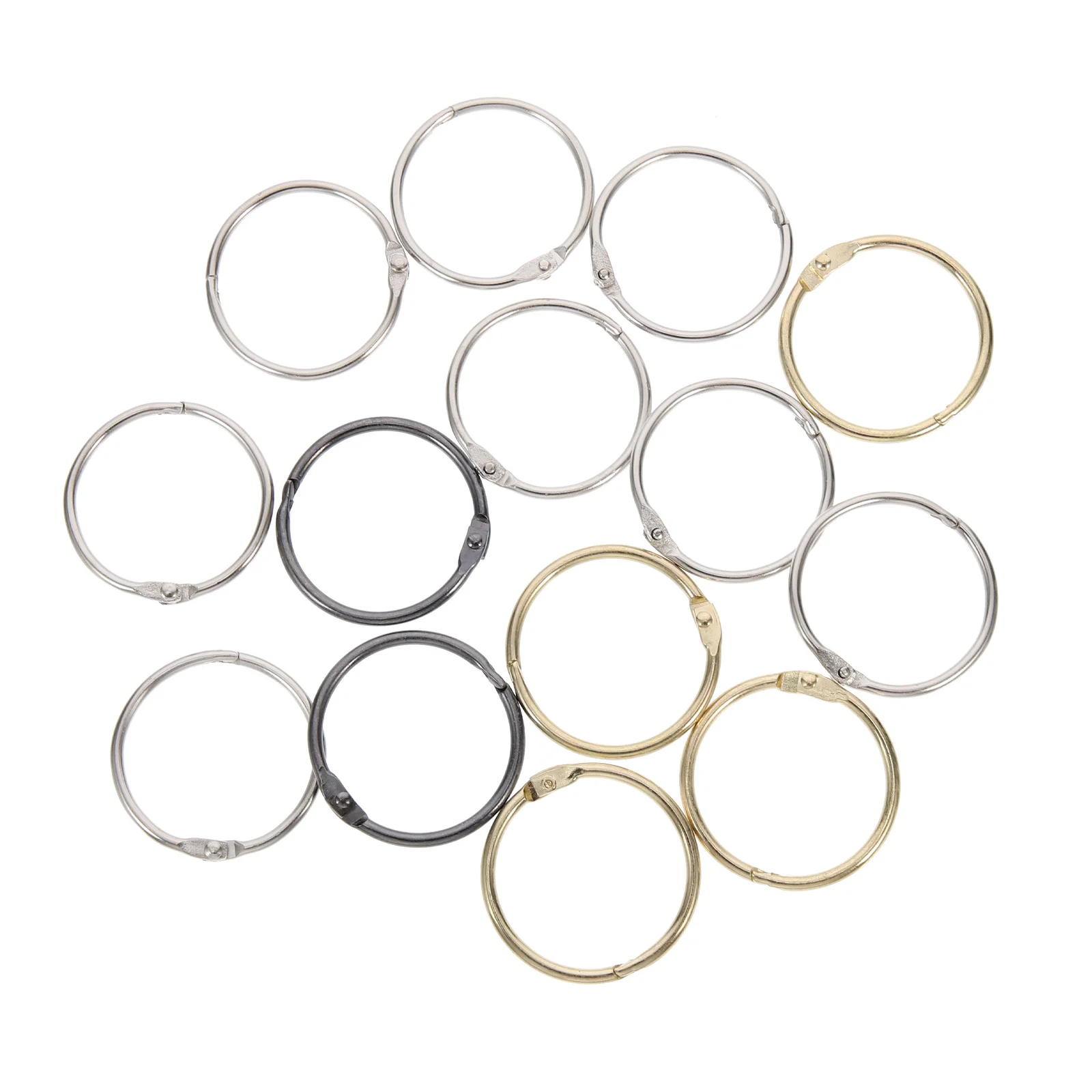 14 pçs folhas soltas anéis de pasta de metal 30mm anéis redondos para notebooks escritório escola organizador notebook pasta acessórios