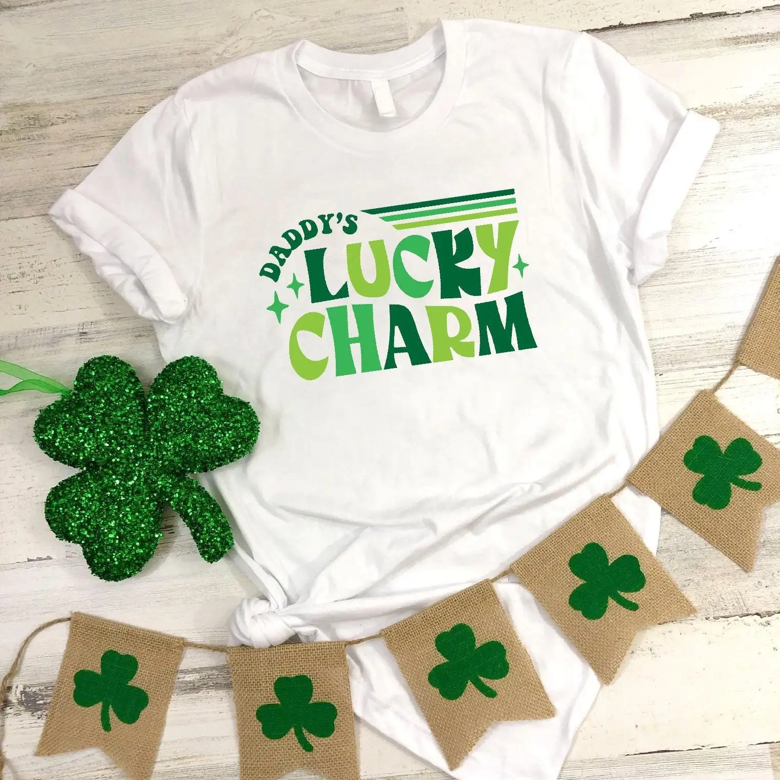 Daddy s Lucky Charm T Shirt Kids St Patricks Day Girls Boys Patty Paddy For Toddler