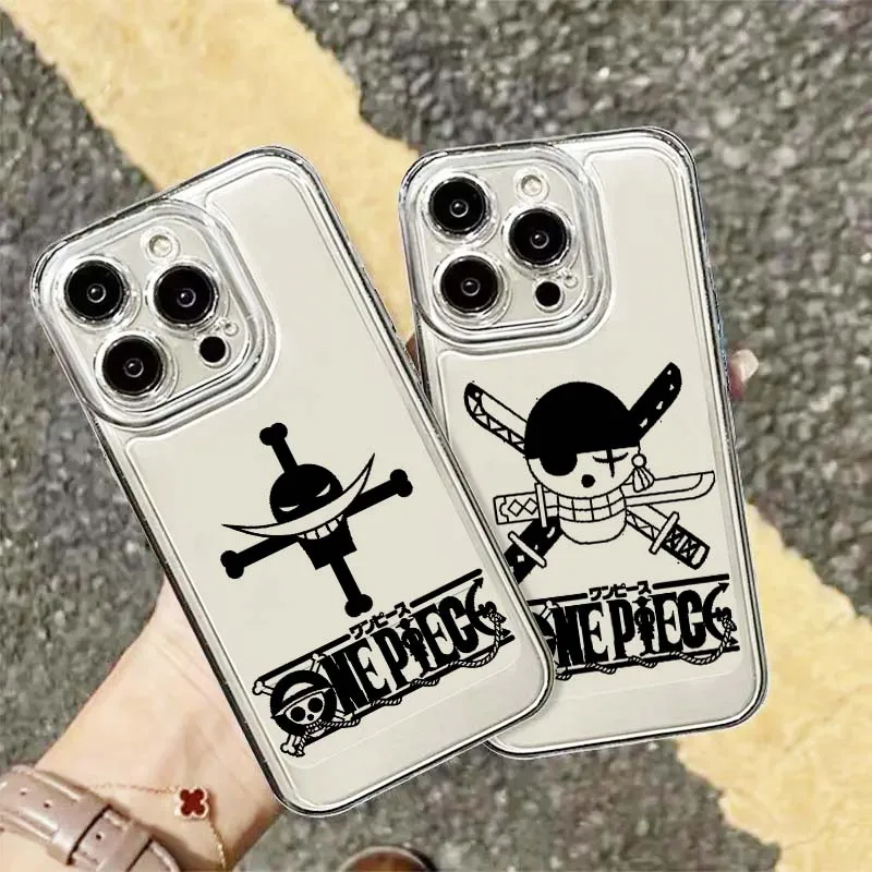 

Art One Piece Logo Phone Case For Apple iPhone 17 16e 16 15 14 13 12 11 Pro Max Plus Mini TPU Soft Transparent