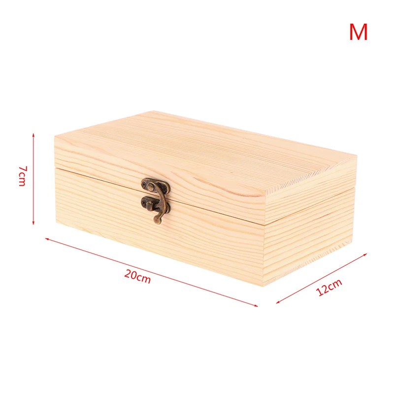 Rectangular Wooden Storage Box Organizer with Lock