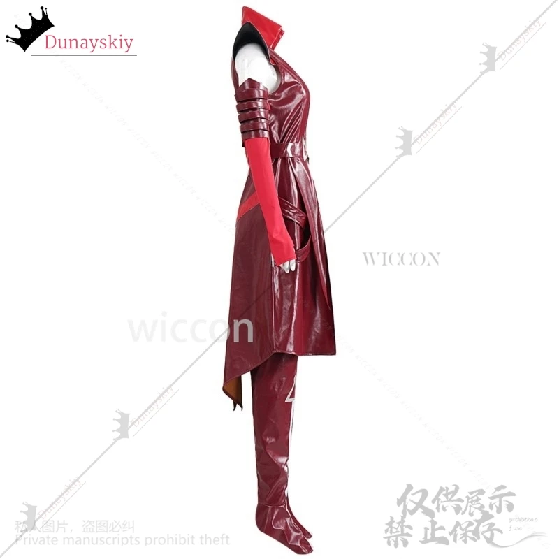Game Rivals Cosplay Witch Anime Costume Sexy Red Pu Coat Party Dress Punk Uniform Y2K Jirai Kei Girls Wigs Halloween Customized