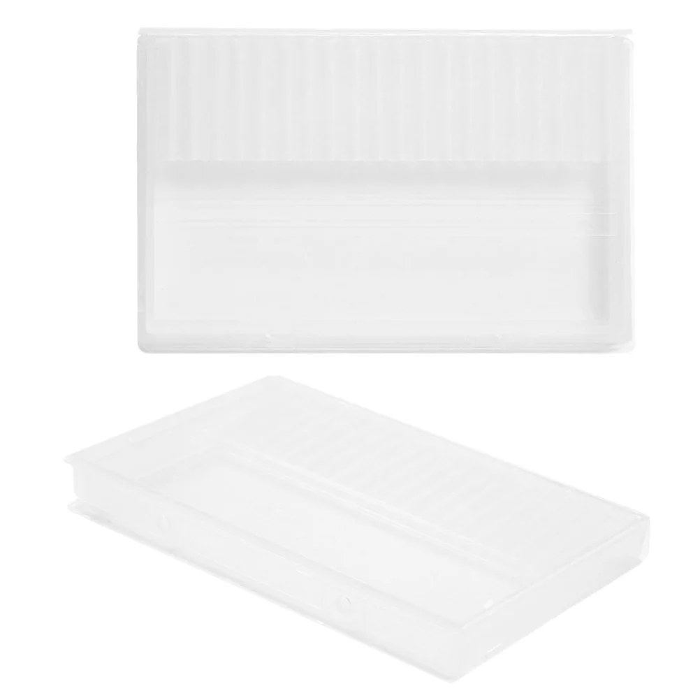 

2pcs Portable Nail Drill Bit Holder Manicure Tool Storage Box With Dust Cover For Salon Home Use Nail Art Supply Organizer Rack