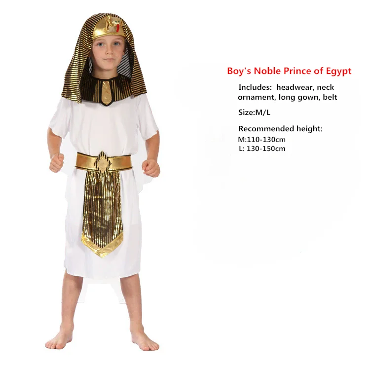 

Children Halloween Cosplay Costumes Ancient Egypt Egyptian Pharaoh Cleopatra Prince Princess Costume for Kids Carnival Clothing