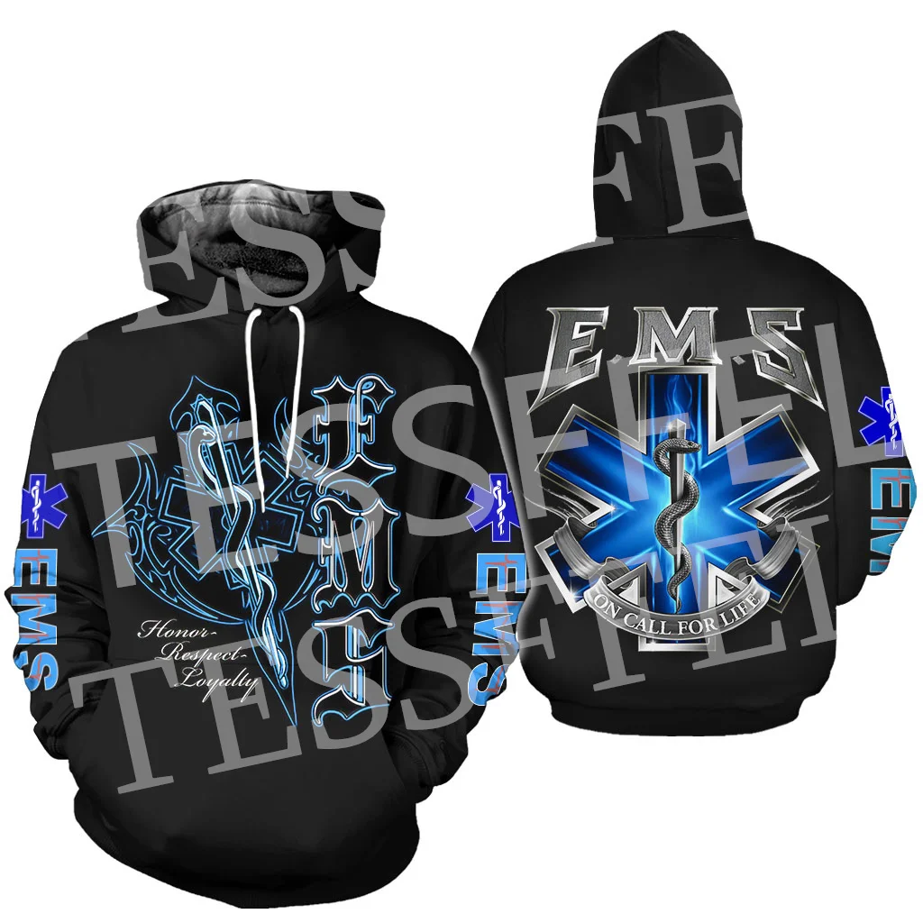 

Custom Name Cosplay EMS EMT Medical Paramedic Nurse Worker Tattoo Retro 3DPrint Pullover Harajuku Jacket Casual Funny Hoodies Q1