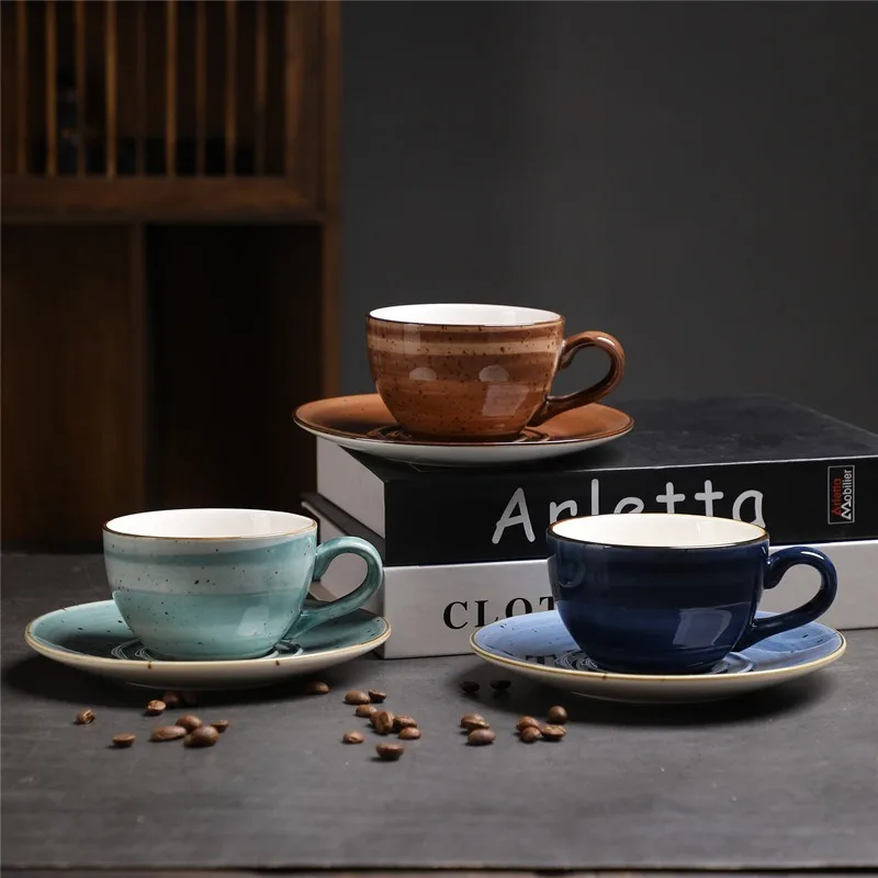 European Style Light Luxury Ceramic Coffee Cup Dish Set Home Office Coffee Shop Set Water Cup Home Drinking Utensils