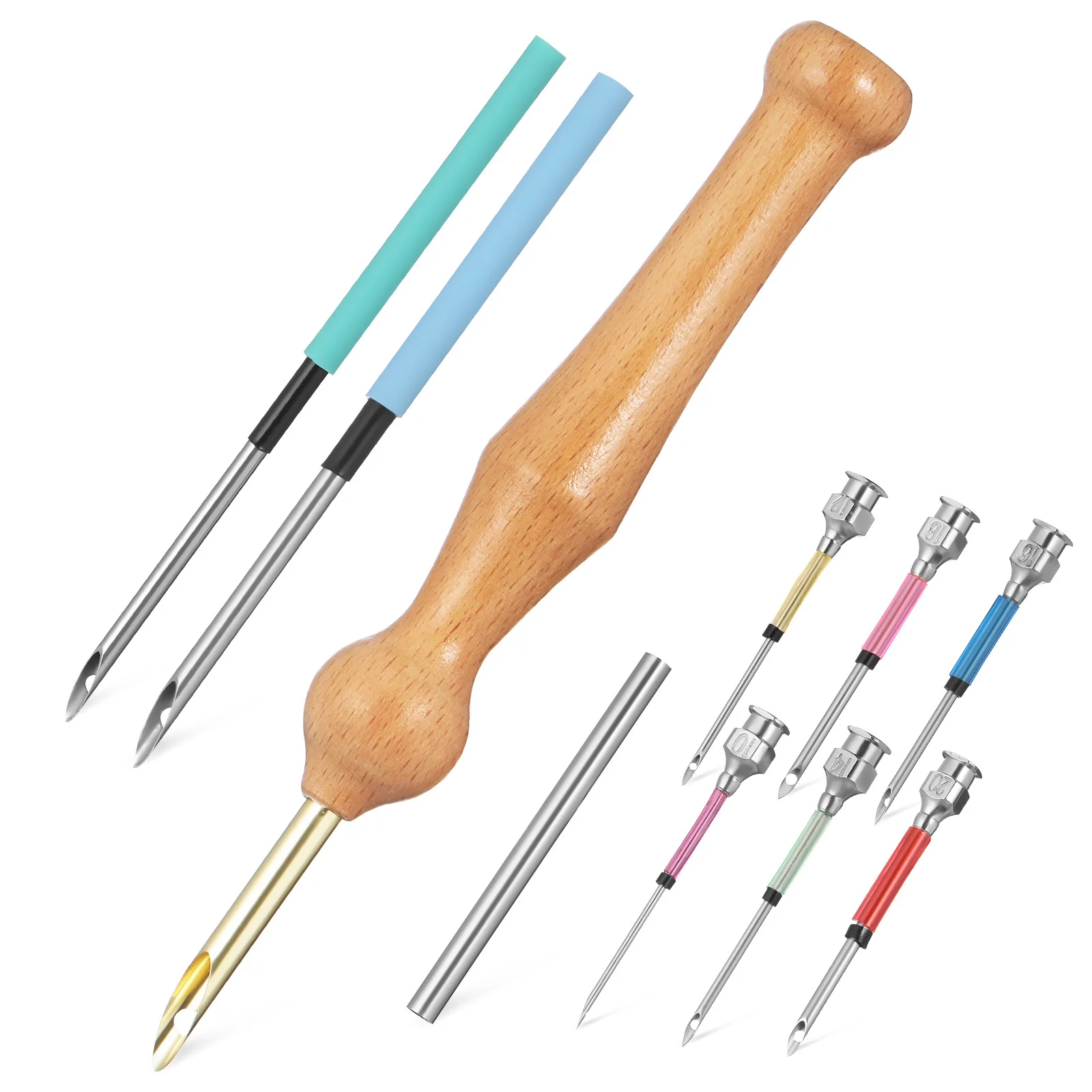 

1Set Punch Needle Embroidery Kit Complete Set Different Sizes Craft Needle for DIY Sewing Projects Adults Embroidery Tool