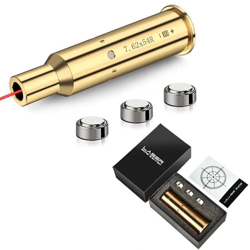 

Bore Sight Laser 20 Gauge 7.62x54R Red Dot Boresighter with Extra Batteries Tactical Shooting Accessory Precision Tool