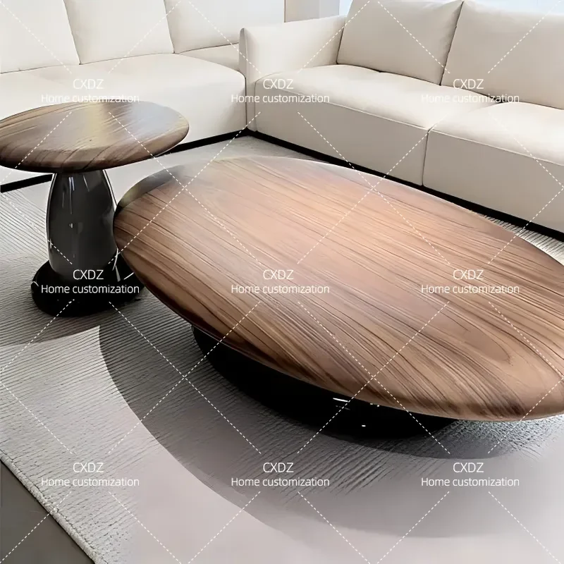 Simple Round Coffee Table Creative Small Apartment Side Table Medieval Style Advanced Negotiation Table for Living Room
