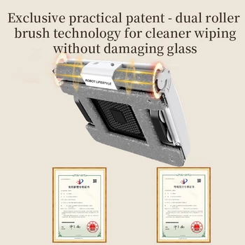2025 Robot per la pulizia delle finestre Rullo Dural, Spot Clean, Serbatoio dell'acqua 30ML Due lati 3 fori Spary automatico, Controllo dell'app Tuya