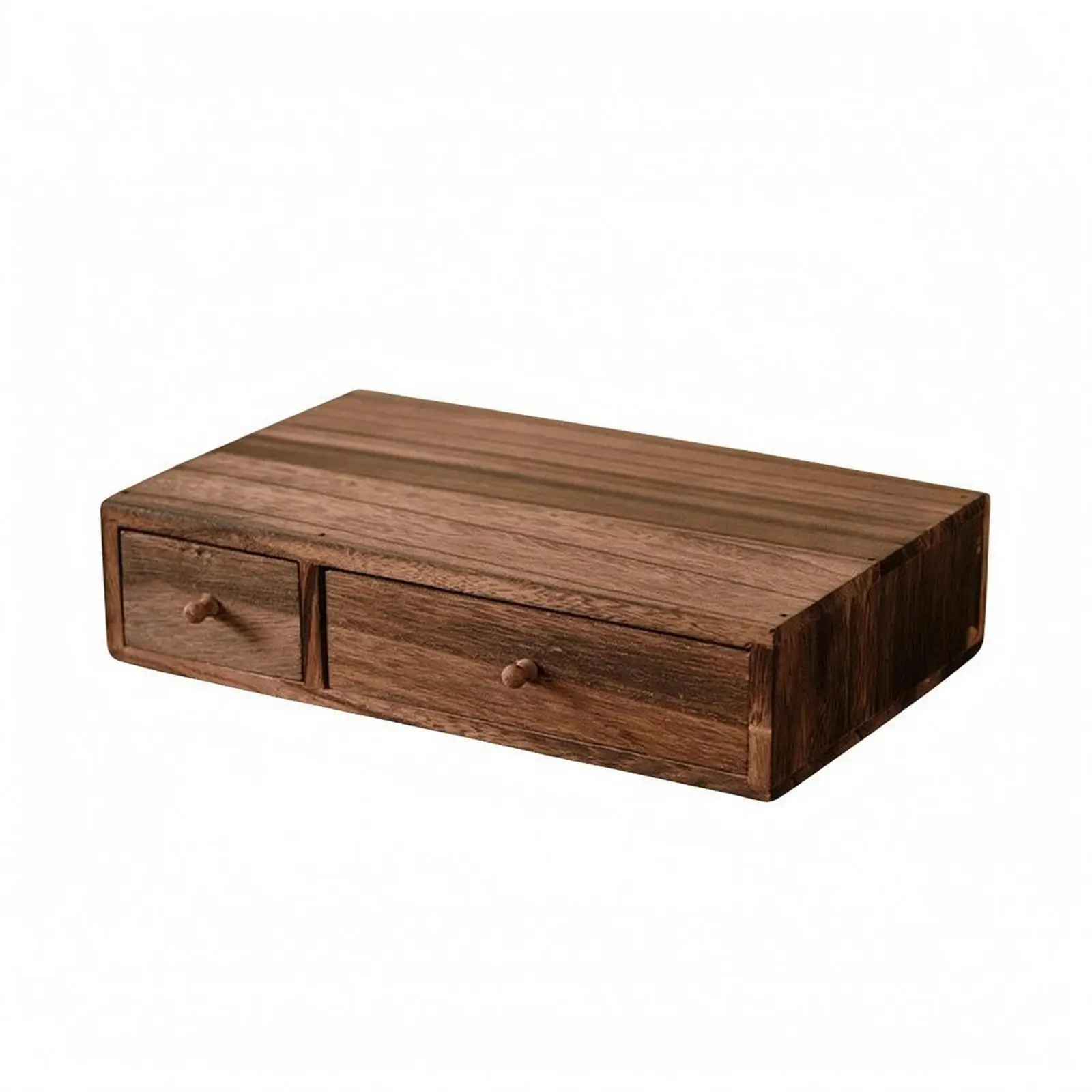 Tabletop Drawer Organizer Pull-out Drawers Wood Desk Organizer Rectangular Wooden Storage Box