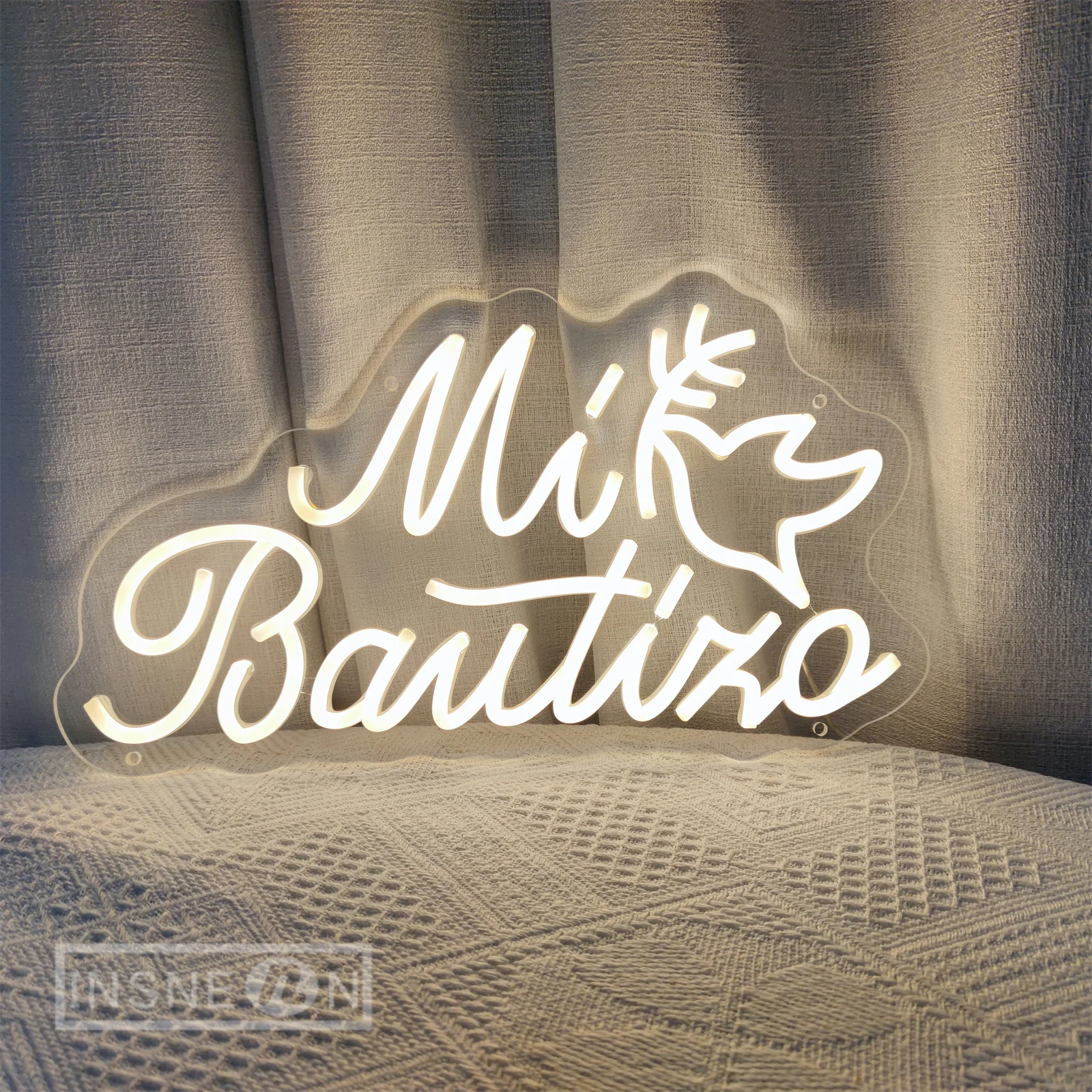 Mi bautizo LED-Neonschild „My Baptism“, Neonschild, Schlafzimmer, Neonlicht für Geburtstag, Zimmer, Zuhause, Festival, Party, Dekorationen, Neonlampe, USB