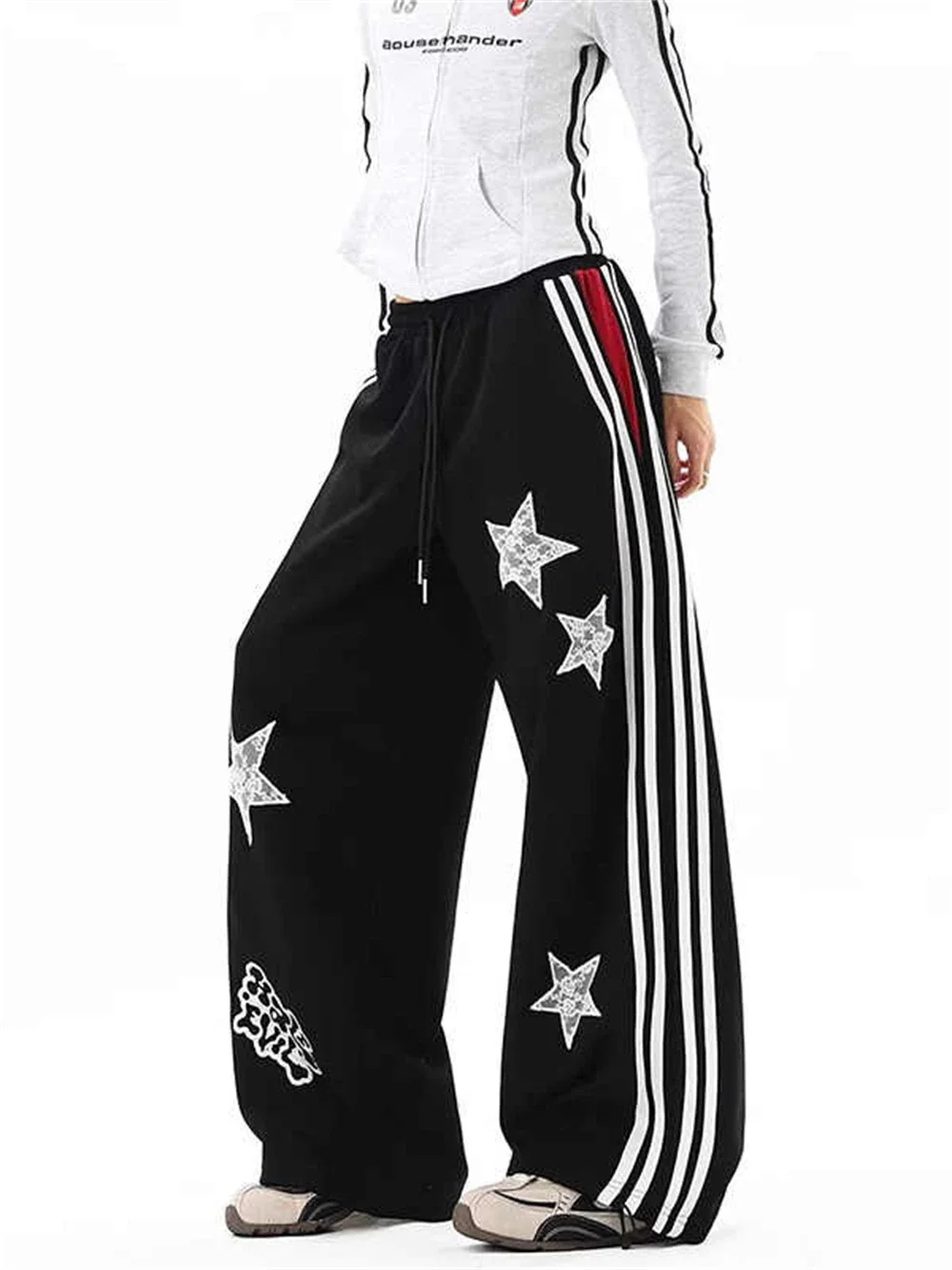 2025 Autumn Winter Women Y2k Pants Long Trousers Baggy Jean 2000s Joggers Sweat Pants Harajuku Hip-pop Punk