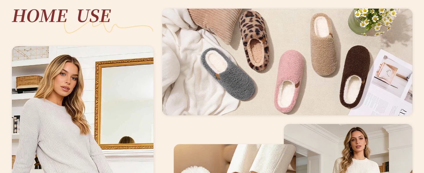 Comwarm Lockige Fleece-Hausschuhe für Damen, Memory-Schaum-Hausschuhe, Schlafzimmer-Slipper, Fellfutter, gemütliche, warme Damen-Hausschuhe – Detail 7