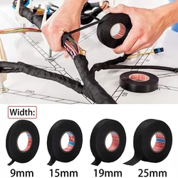 15M Heat Resistant Tape Coroplast Adhesive Automotive Cloth Tape For Car Cable Harness Wiring Fabric Loom Electrical Heat Tapes