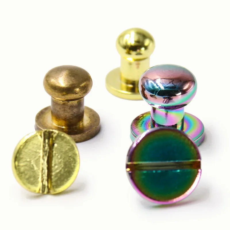 Column custom rainbow brass monk head chicago handbag screw