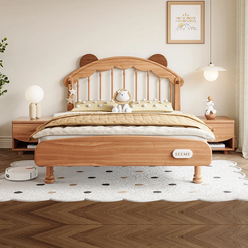 

Children's bed All solid wood children's bed 1 meter 2 small apartment Solid wood boy bed Princess