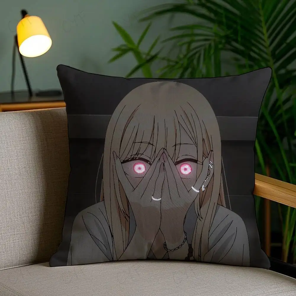 My Dress Up Darling Anime Pillow Case Anti-dustmite Pillowcase Invisible zipper silky short plush Sofa cushion cover