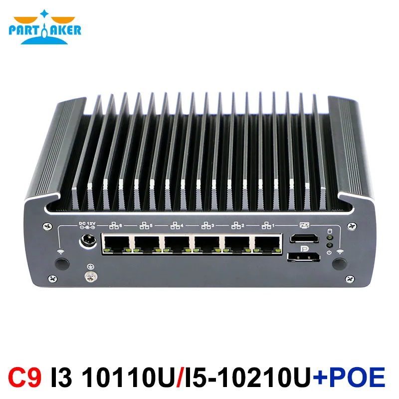 Fanless Mini PC 6 Intel I225-V 2.5GbE NIC 1xHD 1xDP TPM2.0 AES-NI Soft Router VPN Server ESXI Rugged Micro Firewall Appliance