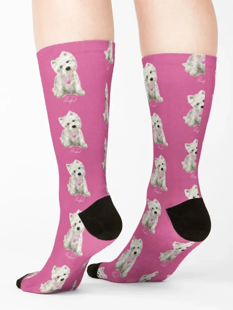 Pawfect Westie Love Socks hiphop Lots tennis Wholesale Men's Socks Luxury Women's